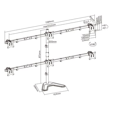 SH57 T06 Six Monitor Mount Drawing