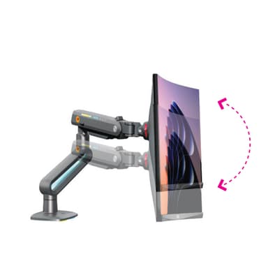 Side Profile of SH F6 Ergonomic Single Monitor Arm