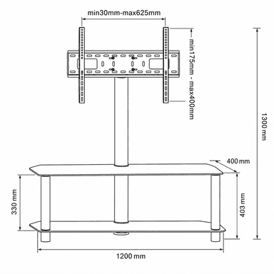 SH 124FS Floor Cart Drawing
