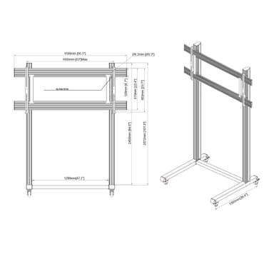 SH 1600FS TV Trolley Drawing
