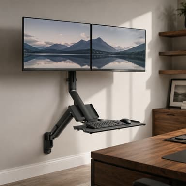 SH S05-02 Ergonomic Double Monitor Arm Scenery Image
