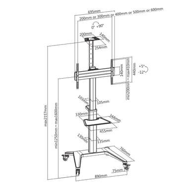 SH V46TW TV Trolley Drawing