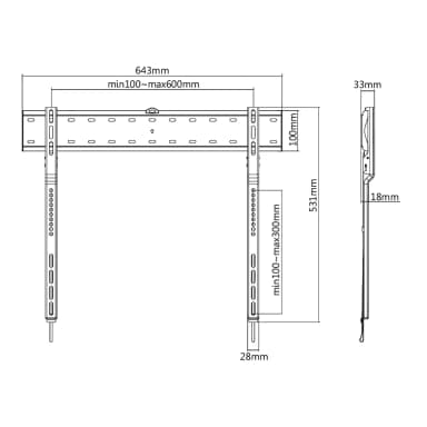 SH 4280UF TV wall mount dimensions and VESA pattern