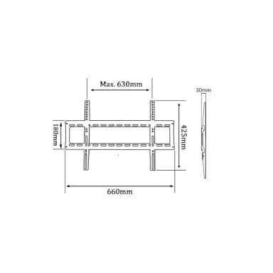 SH 64F TV wall mount dimensions and VESA pattern
