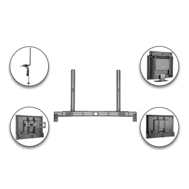 Detail View of SH 55SB slim TV wall bracket