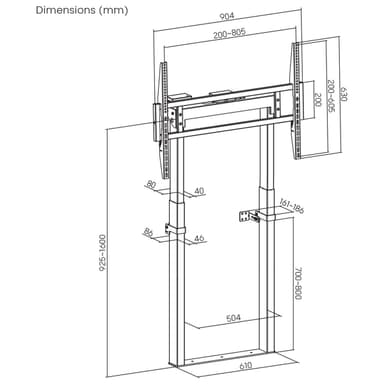 SH TW130 Motorized TV Trolly Drawing