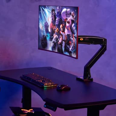 F100A Ergonomic Single Monitor Mount Scenery Image