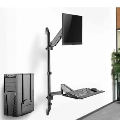 Front View of SH W04-01 Ergonomic Single Monitor Arm