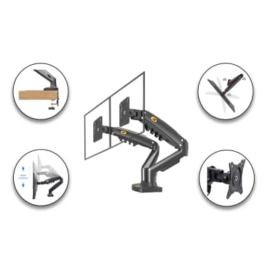 Detail View of F160 Ergonomic Double Monitor Arm