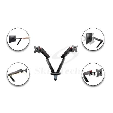 Detail View of SH39 C024U Ergonomic Double Monitor Mount