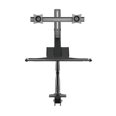 Front View of SHS21 C02 Ergonomic Double Monitor Arm