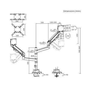 SH87 C024P Monitor Mount Drawing