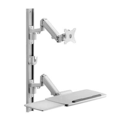 Front View of SH MED02 2 Ergonomic Single Monitor Mount