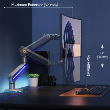 SH F6 Ergonomic Single Monitor Arm Scenery Image