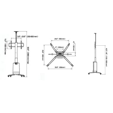SH TW85 Motorized TV Trolly Drawing