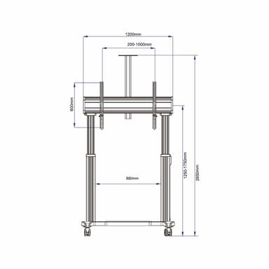 V150 Motorized TV Trolly Drawing