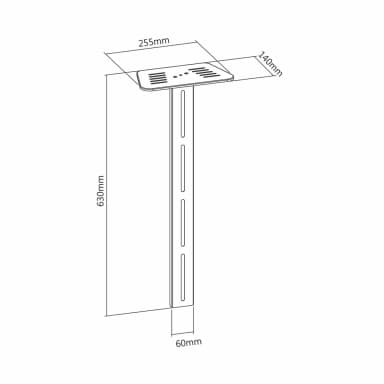 SH 02 CM01 Height Adjustable Camera Shelf Drawing