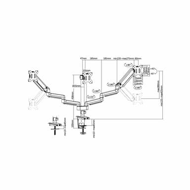 SH26 C036UPW Monitor Mount Drawing