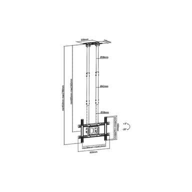 SH 1564C TV Ceiling Bracket Drawing