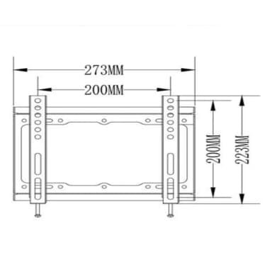 SH 40F TV wall bracket dimensions and VESA pattern