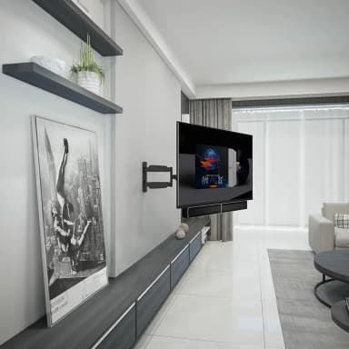 SH 55SB fixed TV bracket installed on a wall