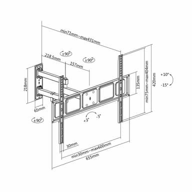 SH 70P TV Wall Bracket Drawing