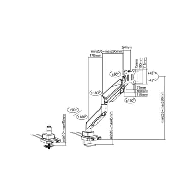 SH52 C012U Monitor Mount Drawing