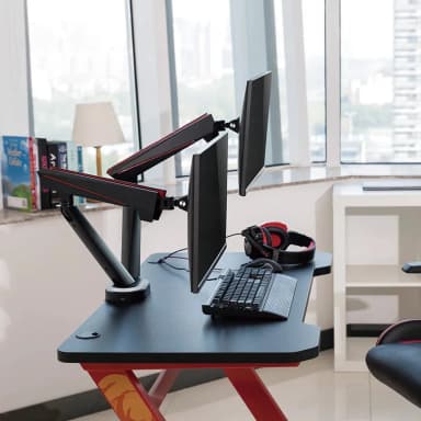 SH39 C024U Ergonomic Double Monitor Arm Scenery Image