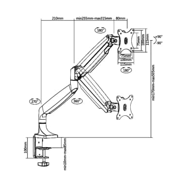 SH100 C012 Monitor Mount Drawing
