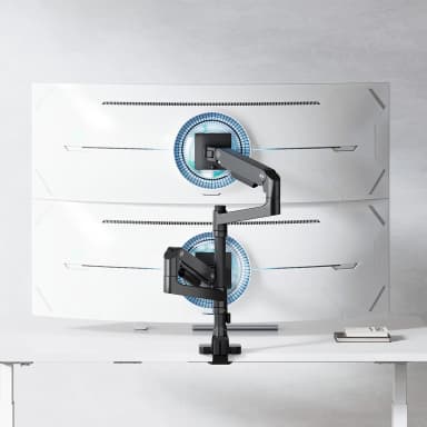 SH81 C024P Ergonomic Double Monitor Arm Scenery Image