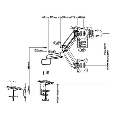 SHT26 C012UP Monitor Mount Drawing