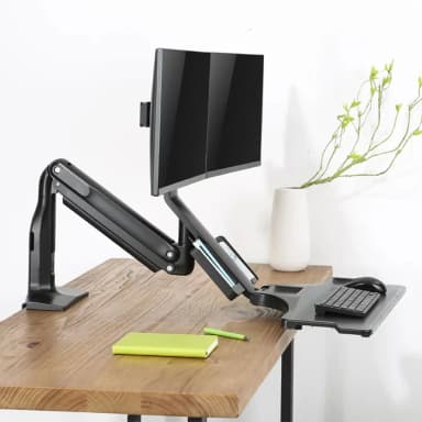 SHS21 C02 Ergonomic Double Monitor Arm Scenery Image