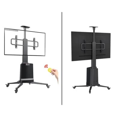 Front And Back View of SH TW85 Motorized TV Cart