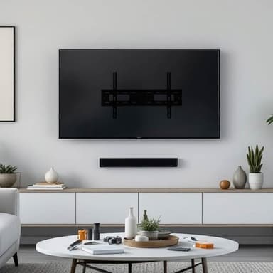 PM 65FW fixed TV bracket installed on a wall