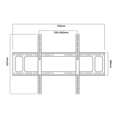 PM 75FW TV wall mount dimensions and VESA pattern
