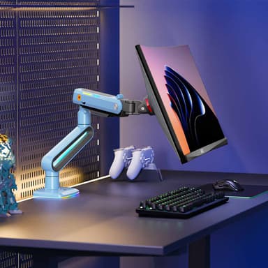 SH M8 Ergonomic Single Monitor Mount Scenery Image