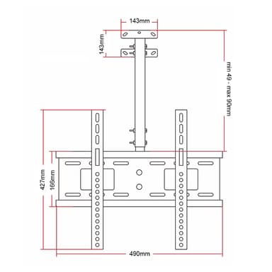 SH CB02 TV Ceiling Bracket Drawing