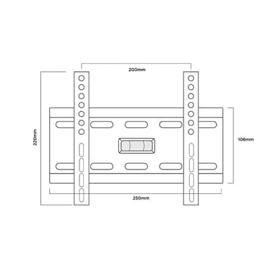 PM 22FW TV wall bracket dimensions and VESA pattern