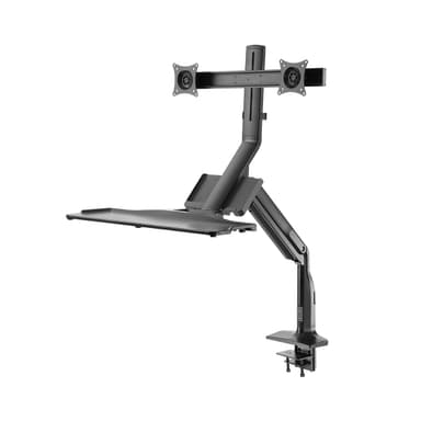 Side Profile of SHS21 C02 Ergonomic Double Monitor Mount