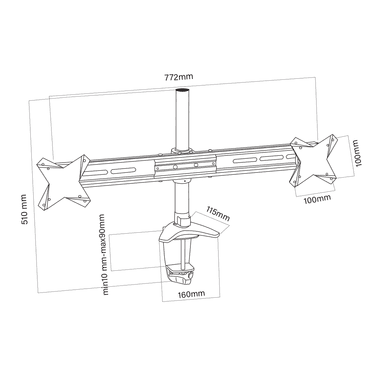 SH ET01C02 Monitor Mount Drawing