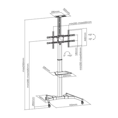 SH 0370FS TV Trolley Drawing