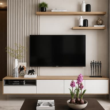 SH 20F fixed TV bracket installed on a wall