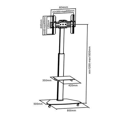 SH 400FS TV Trolley Drawing