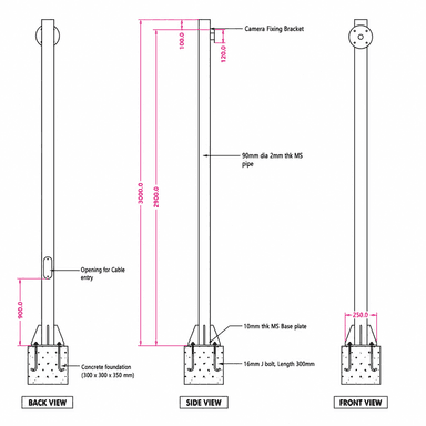 iL-C503 CCTV Camera Bracket Drawing