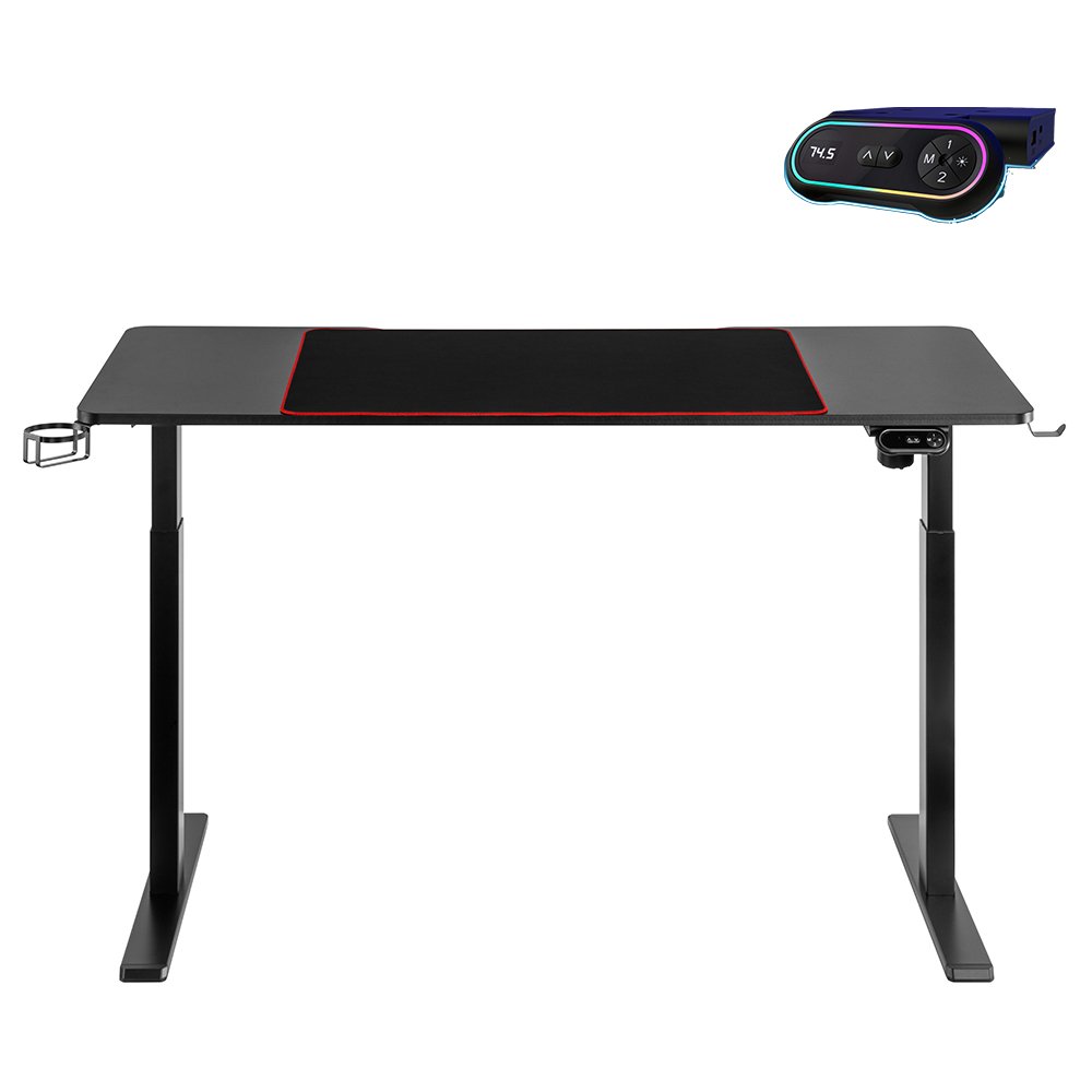 RGB Lighting Sit-Stand Gaming Desk with Creative Control Panel (Multi-Motor)